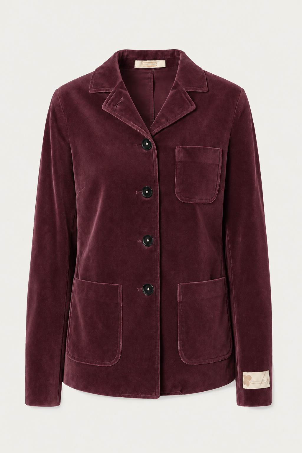 BAGLIETTOW - Cotton velvet single-breasted jacket - rose brown