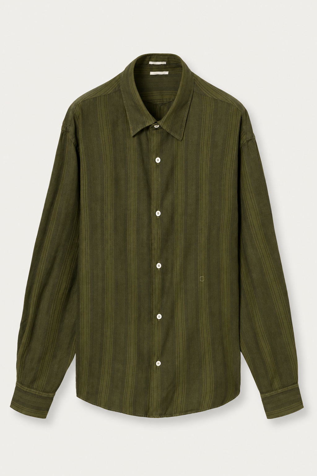 moss green dress shirt BOXY - Cotton olive green shirt men