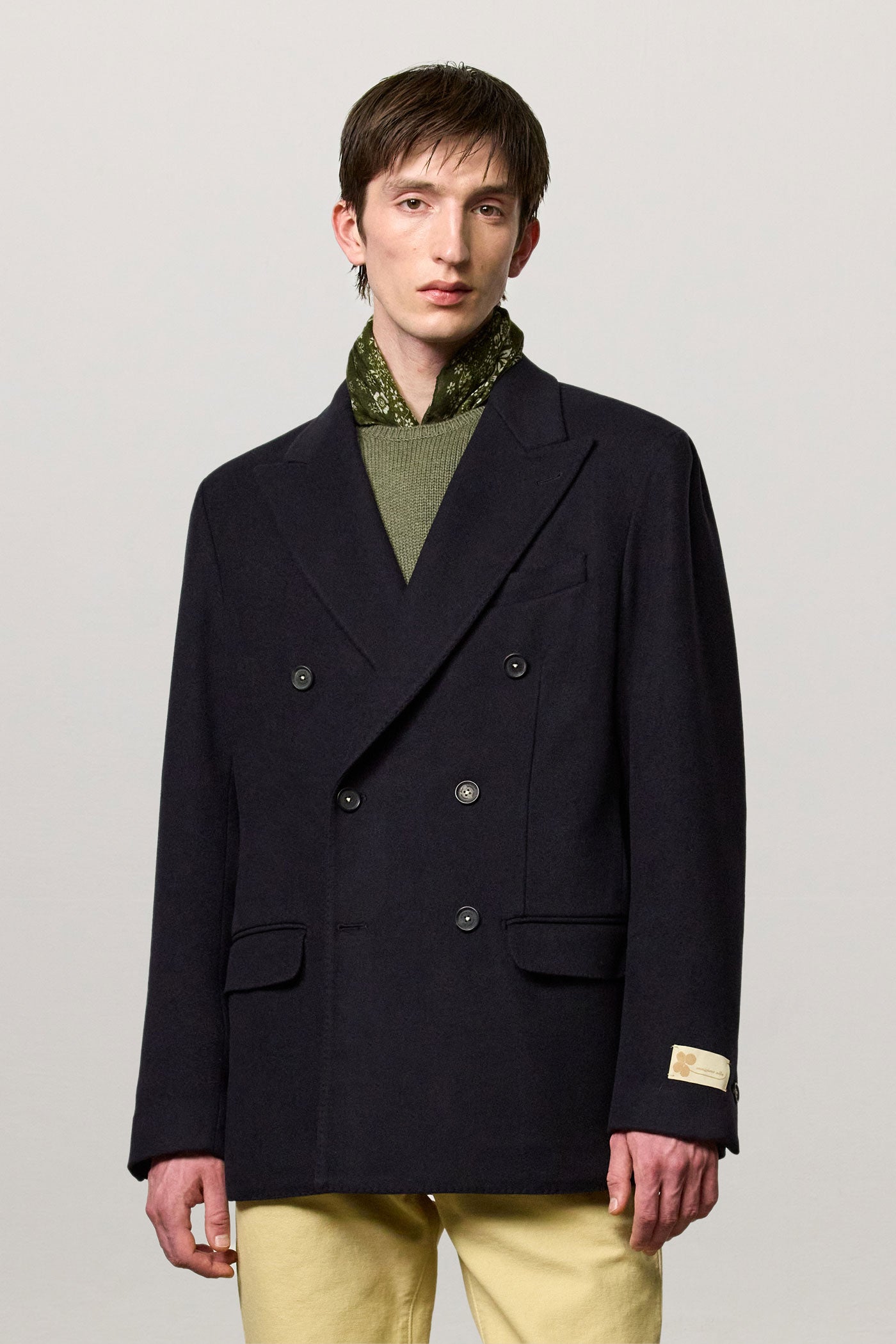 BRANDO Giacca doppiopetto in cashmere blu – Massimo Alba