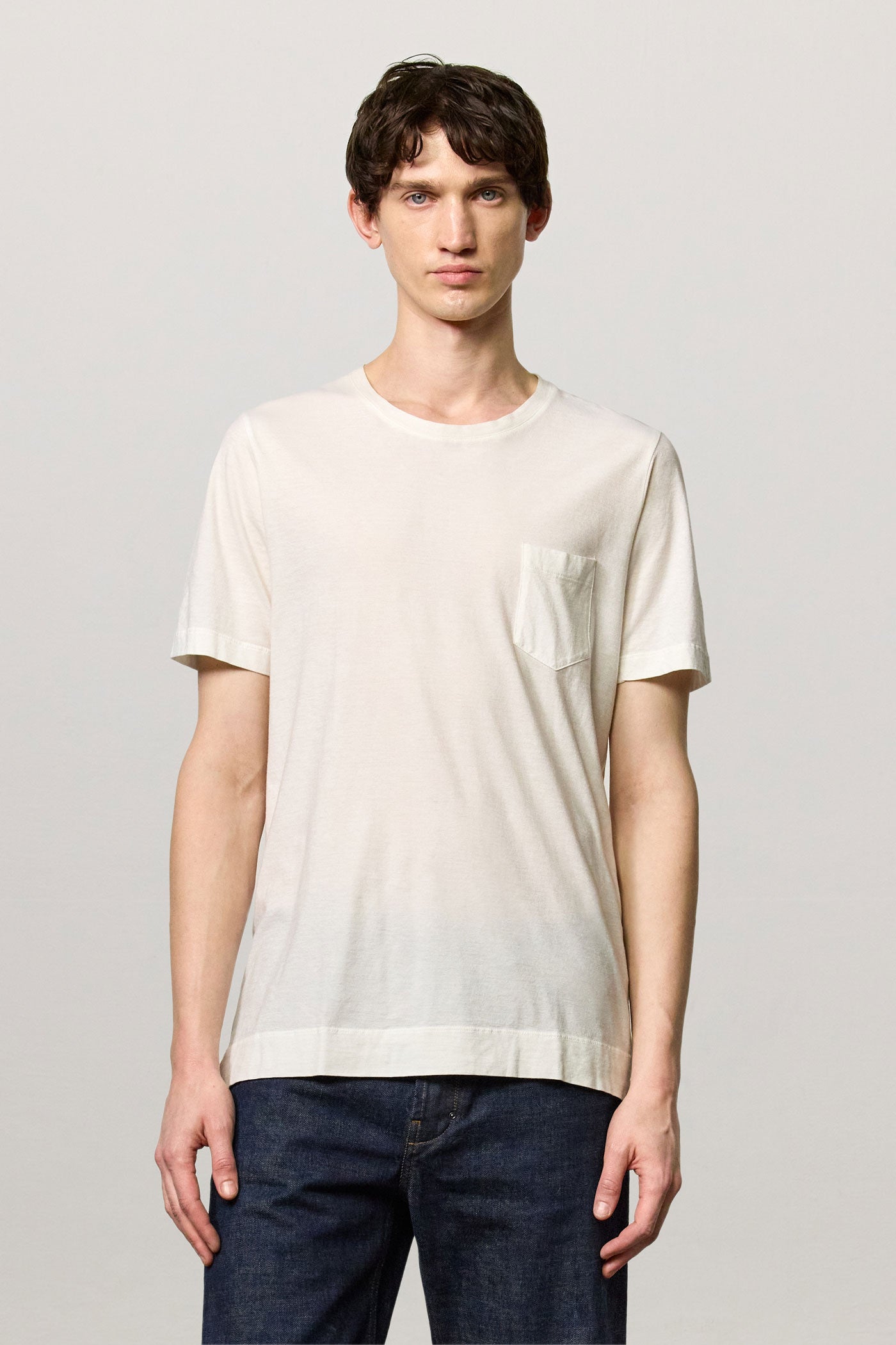 PANAREA Cotton cashmere jersey crew-neck t-shirt bianco