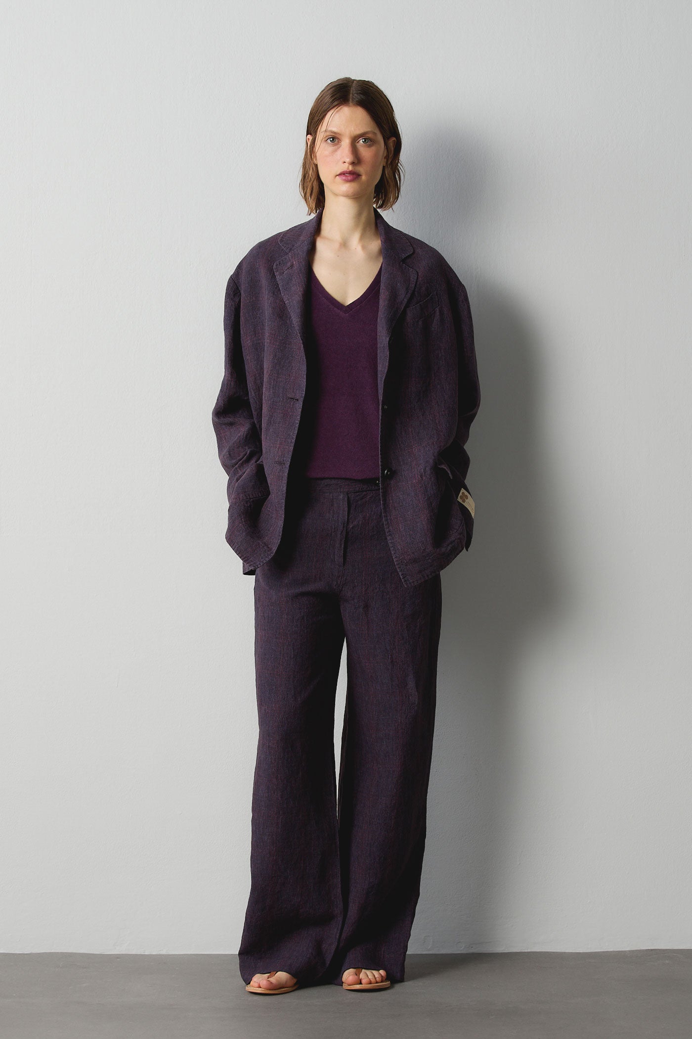 ADELAIDE - Linen jacket - purple – Massimo Alba
