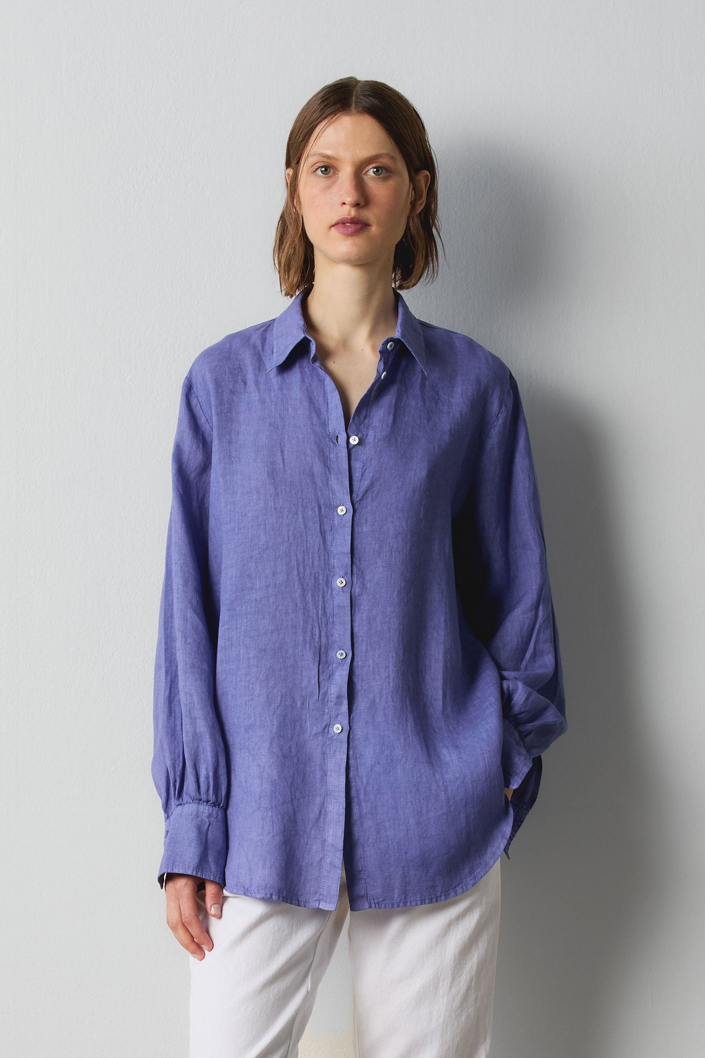 ANNA - Linen shirt - tulip – Massimo Alba