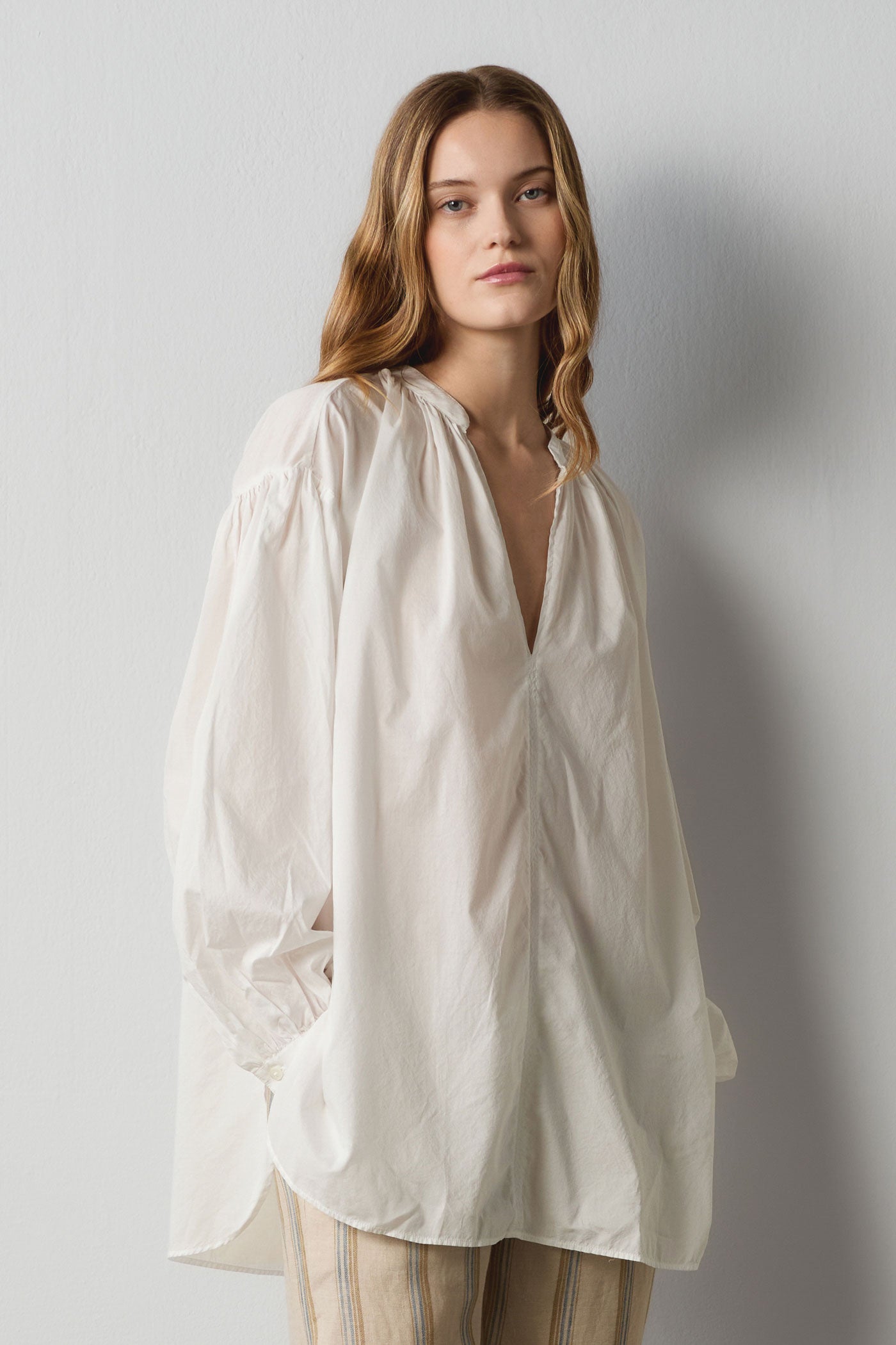 Heriter cotton voile blouse オフホワイト HARPER - Cotton voile blouse - bianco – Massimo Alba