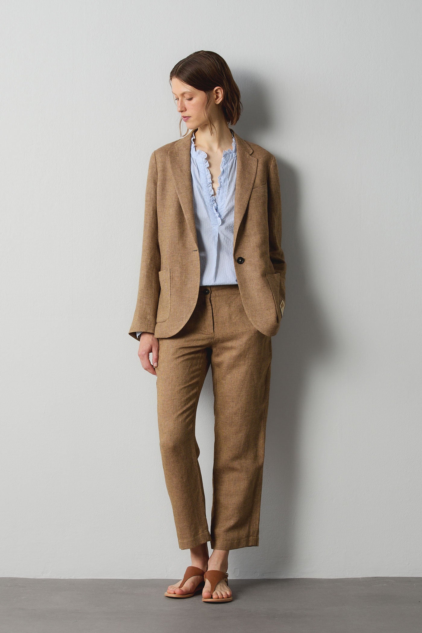 LINOSA - Linen jacket - brown – Massimo Alba