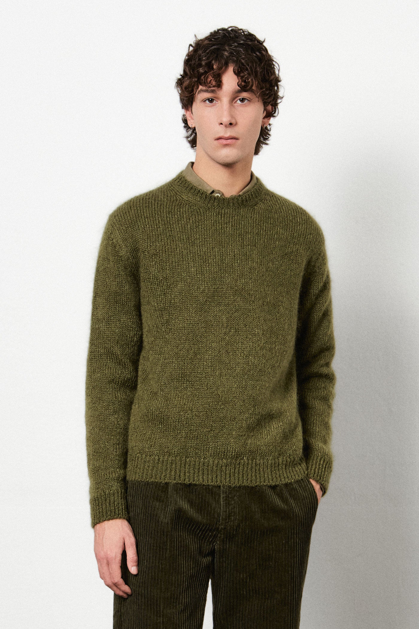 ALDER Crewneck in mohair silk salvia