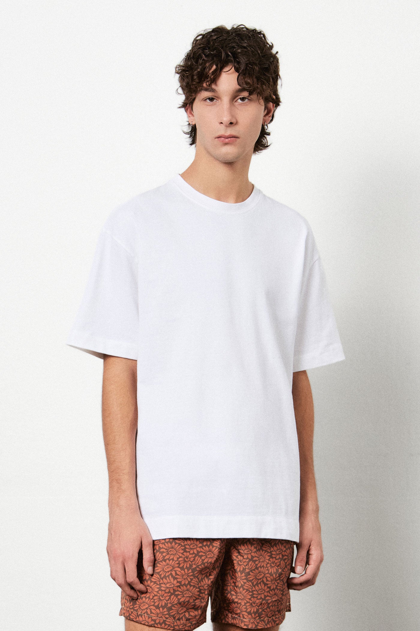 NEVIS - Crewneck T-shirt in organic cotton jersey - bianco