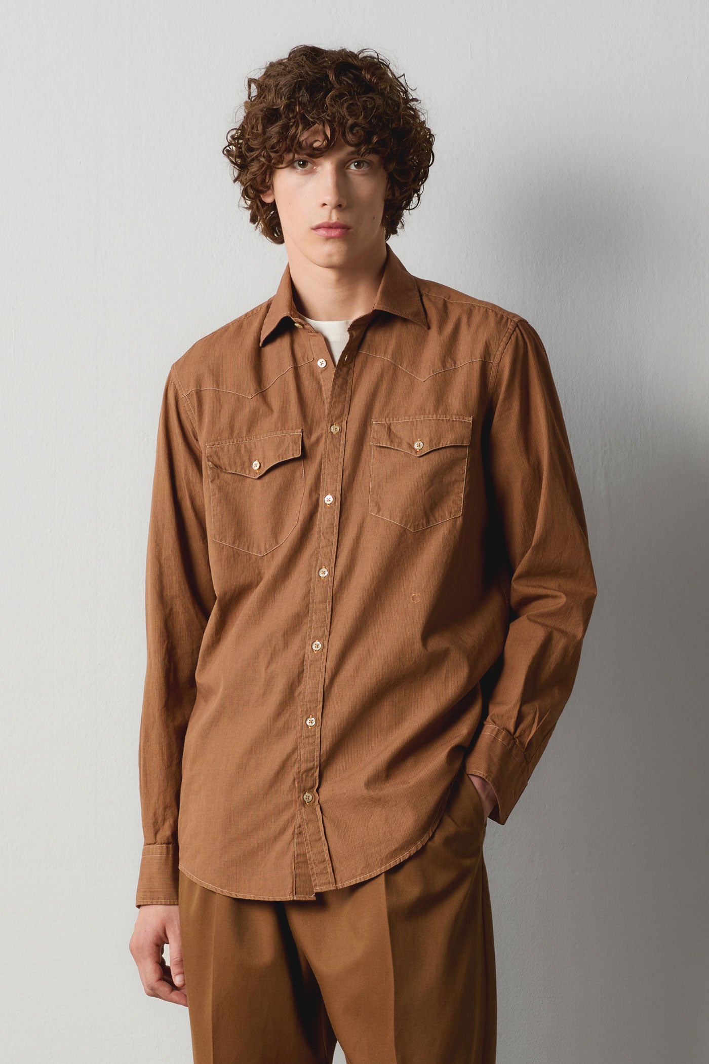 ARIZONA - Cotton shirt - bronze – Massimo Alba