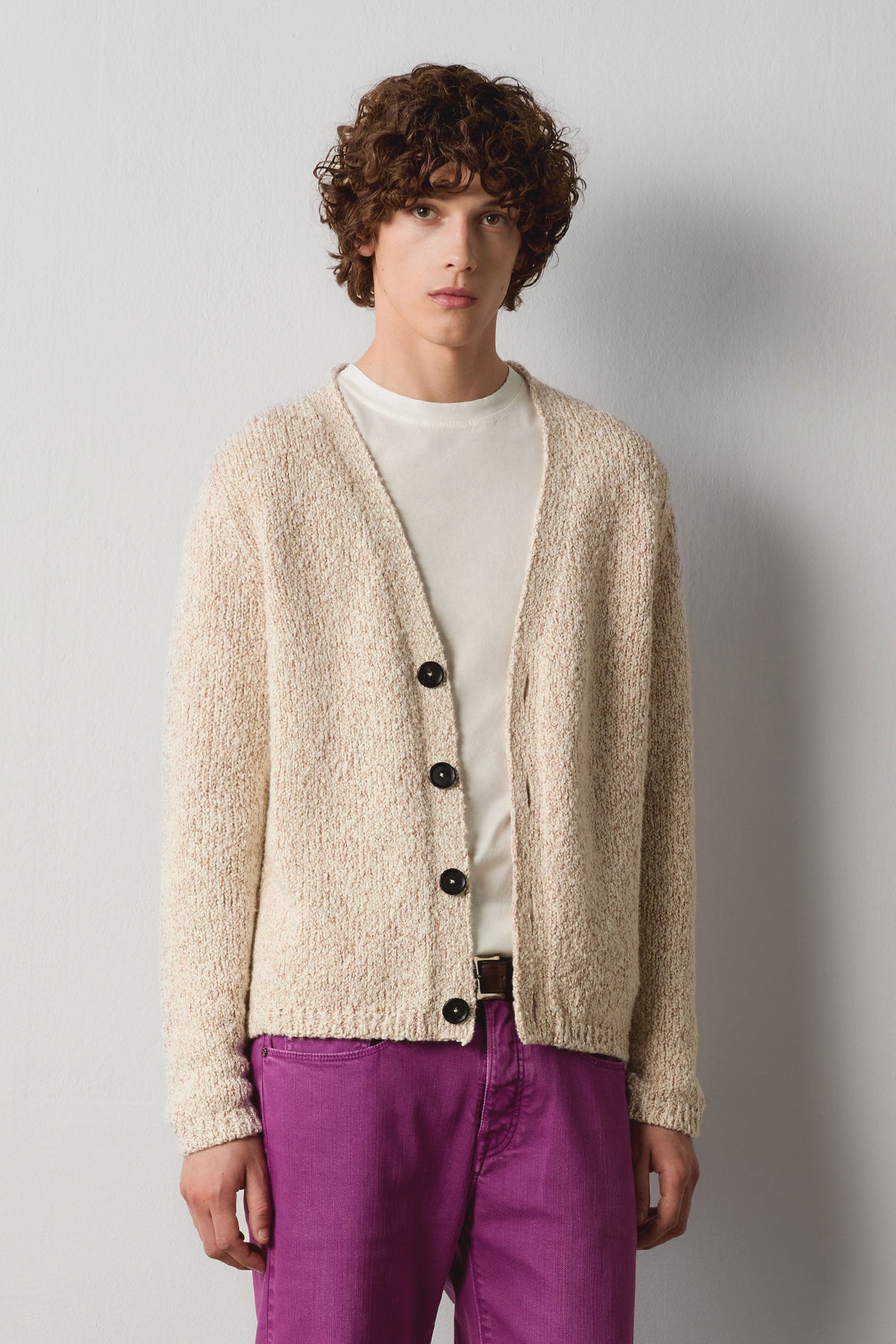 PABLO - Cotton cardigan - bronze – Massimo Alba