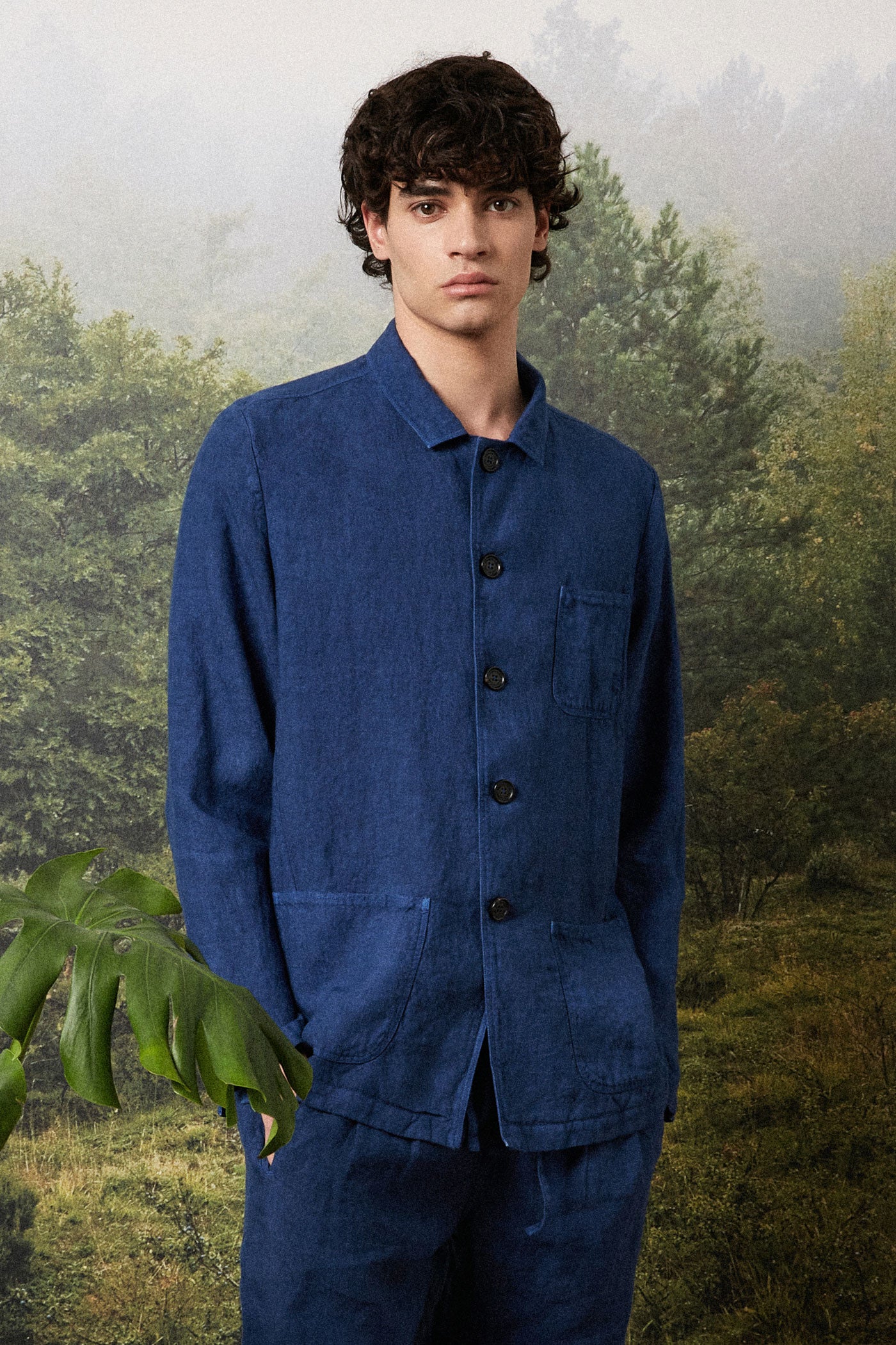 FLORIDA - Linen overshirt - blue massaua – Massimo Alba
