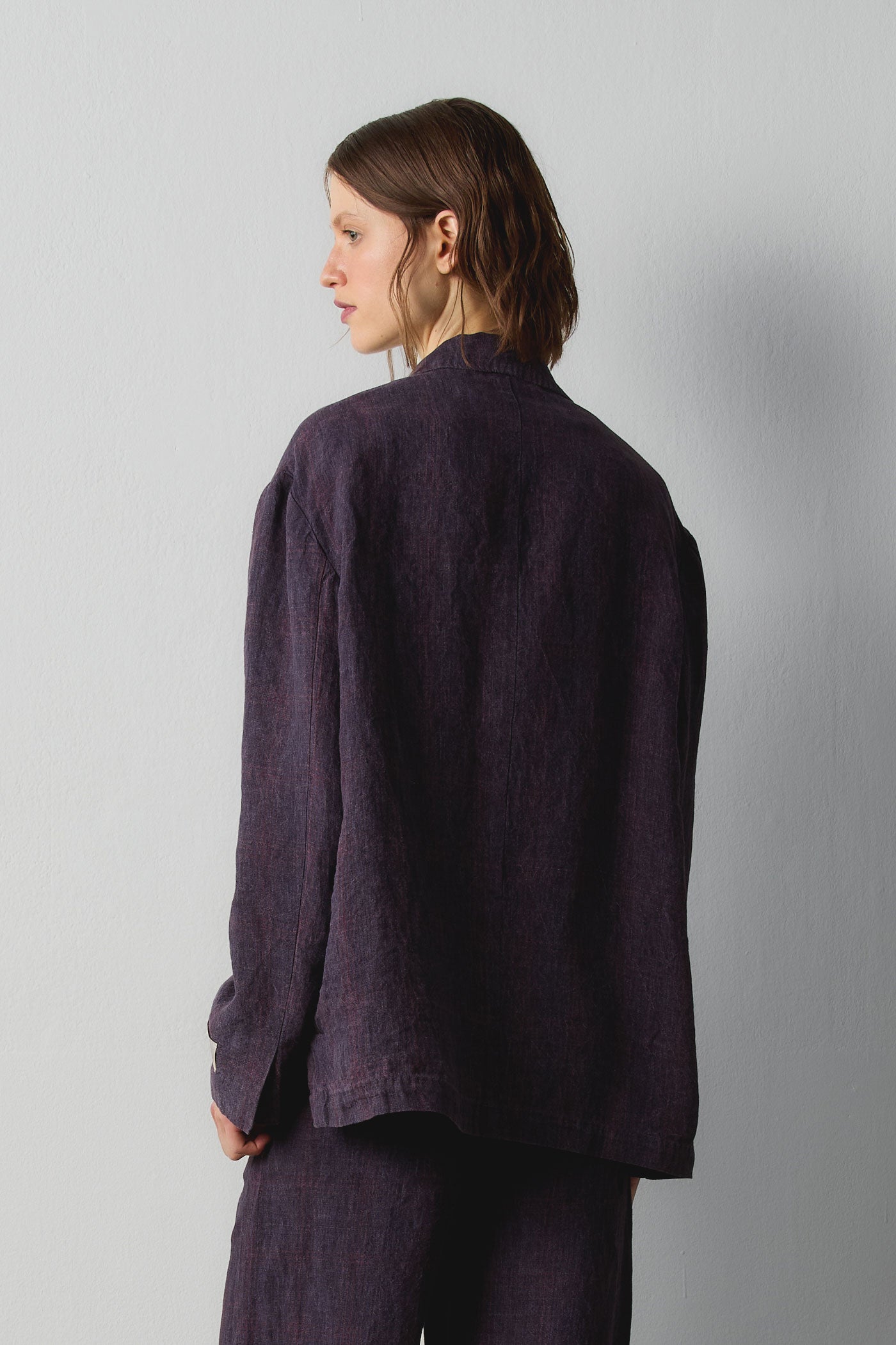 ADELAIDE - Linen jacket - purple – Massimo Alba