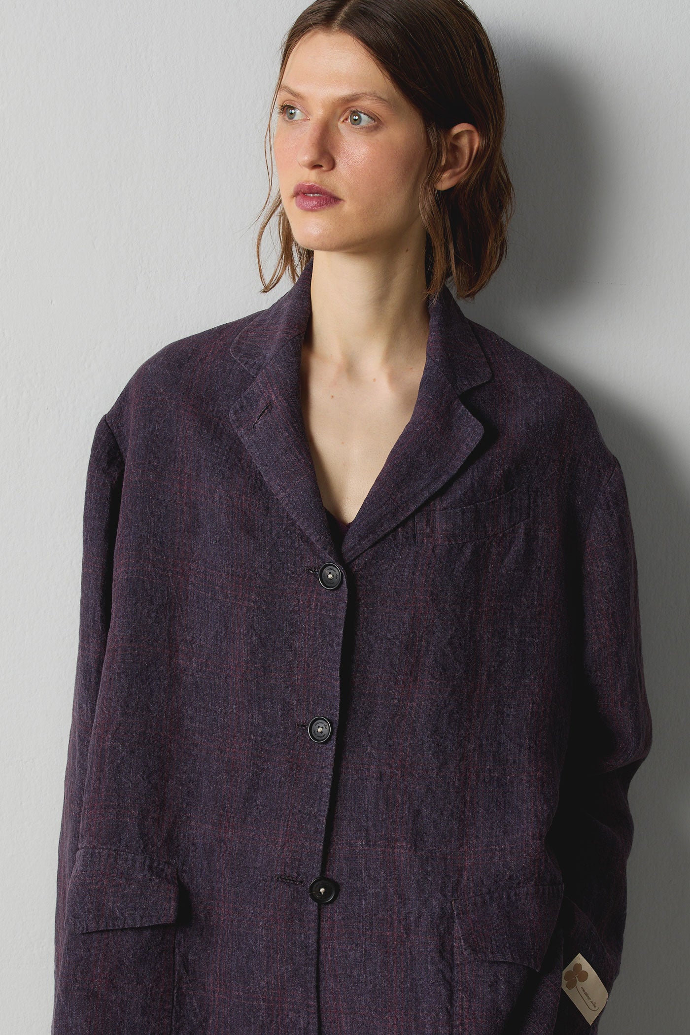 ADELAIDE - Linen jacket - purple – Massimo Alba