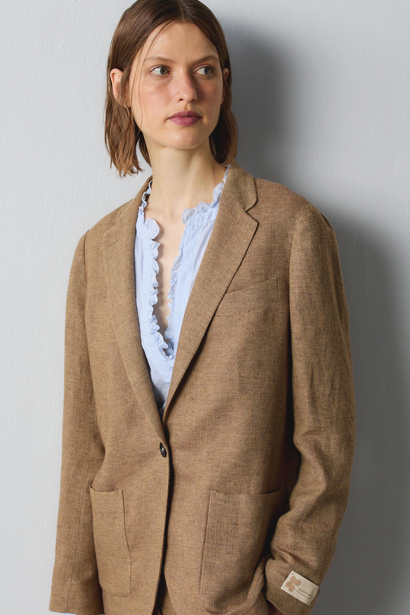 LINOSA - Linen jacket - brown – Massimo Alba