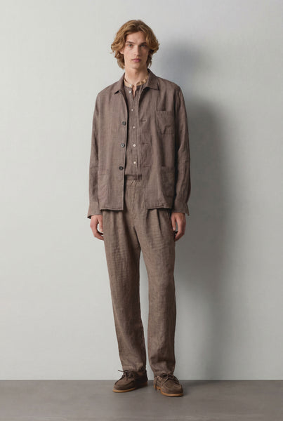 FLORIDA - Linen shirt jacket - clay – Massimo Alba