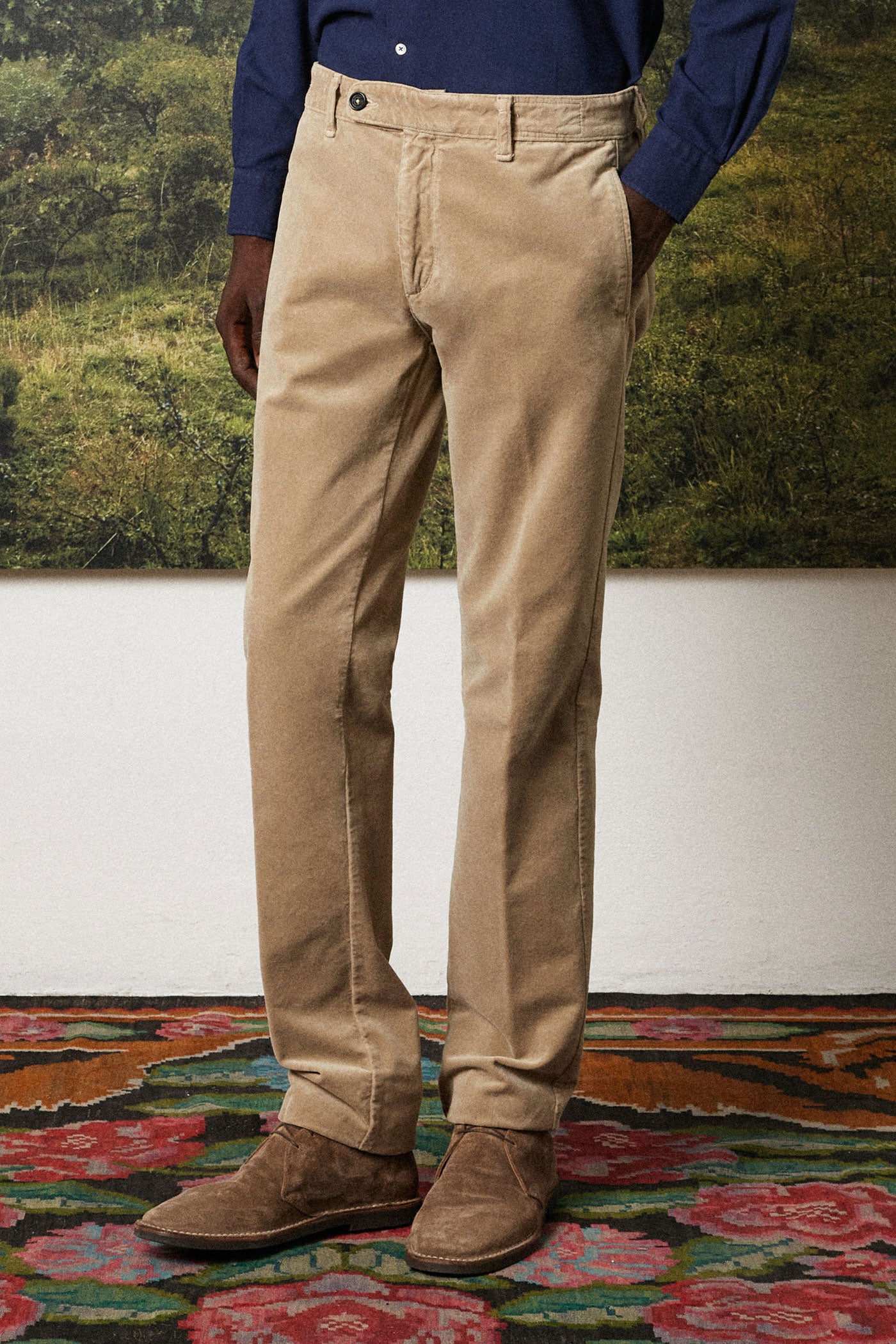 Buy Mens Cotton Blend Rust Solid Formal Trousers  Sojanya Online at Best  Price  Trendia