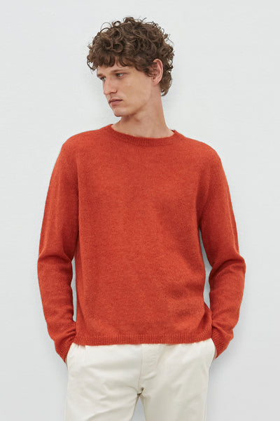 トップス LEONARD silk wool sweater LEONARD - Mohair silk sweater - russet – Massimo Alba