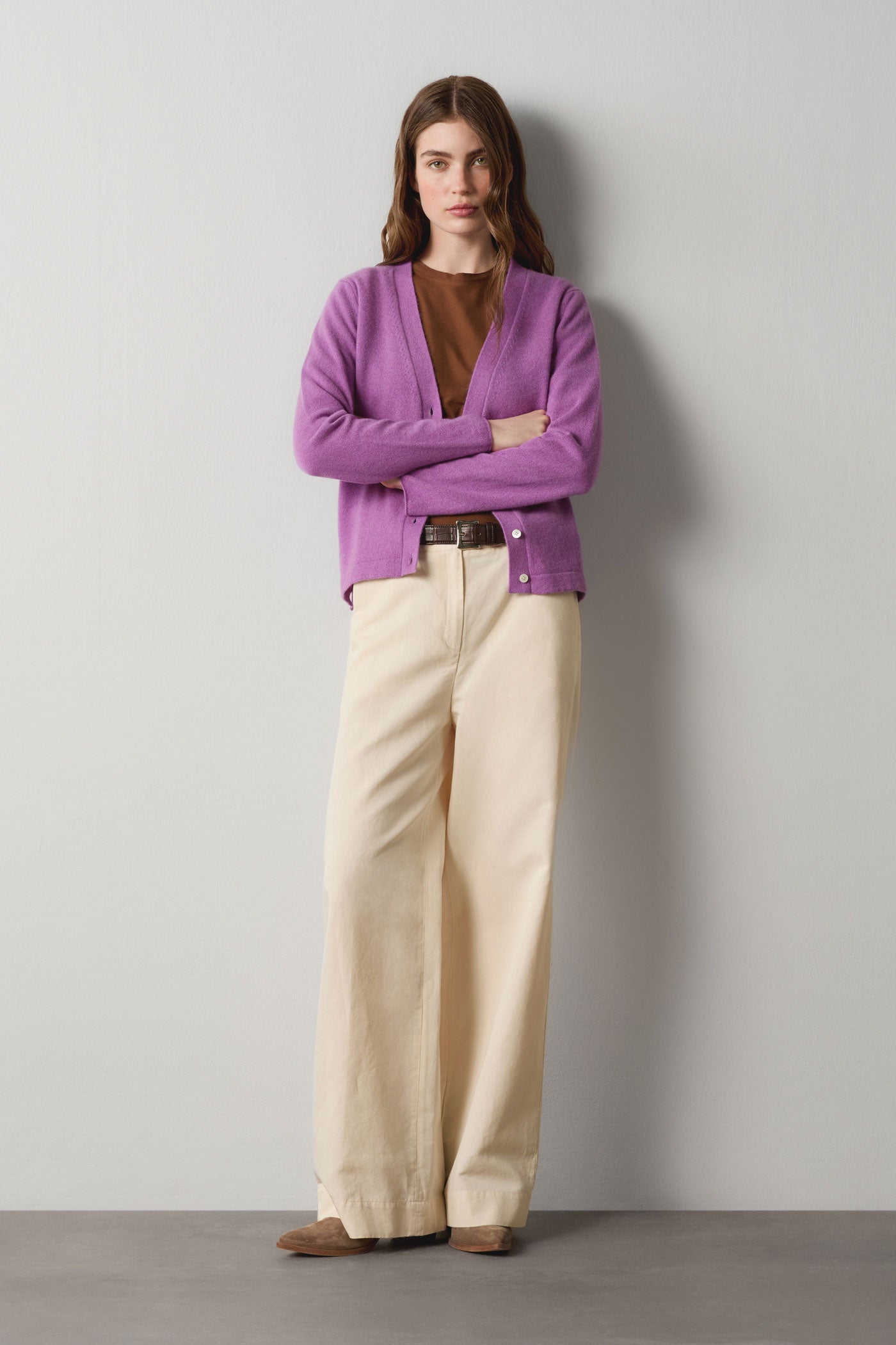 LIZZY - Cashmere cardigan - electric violet – Massimo Alba