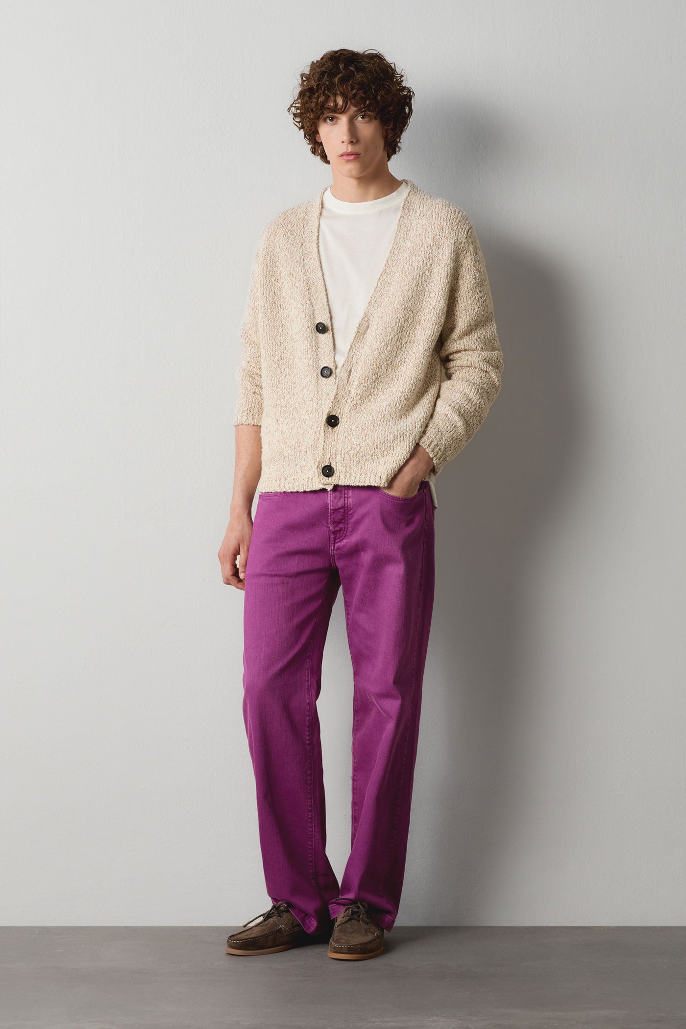 PABLO - Cotton cardigan - bronze – Massimo Alba