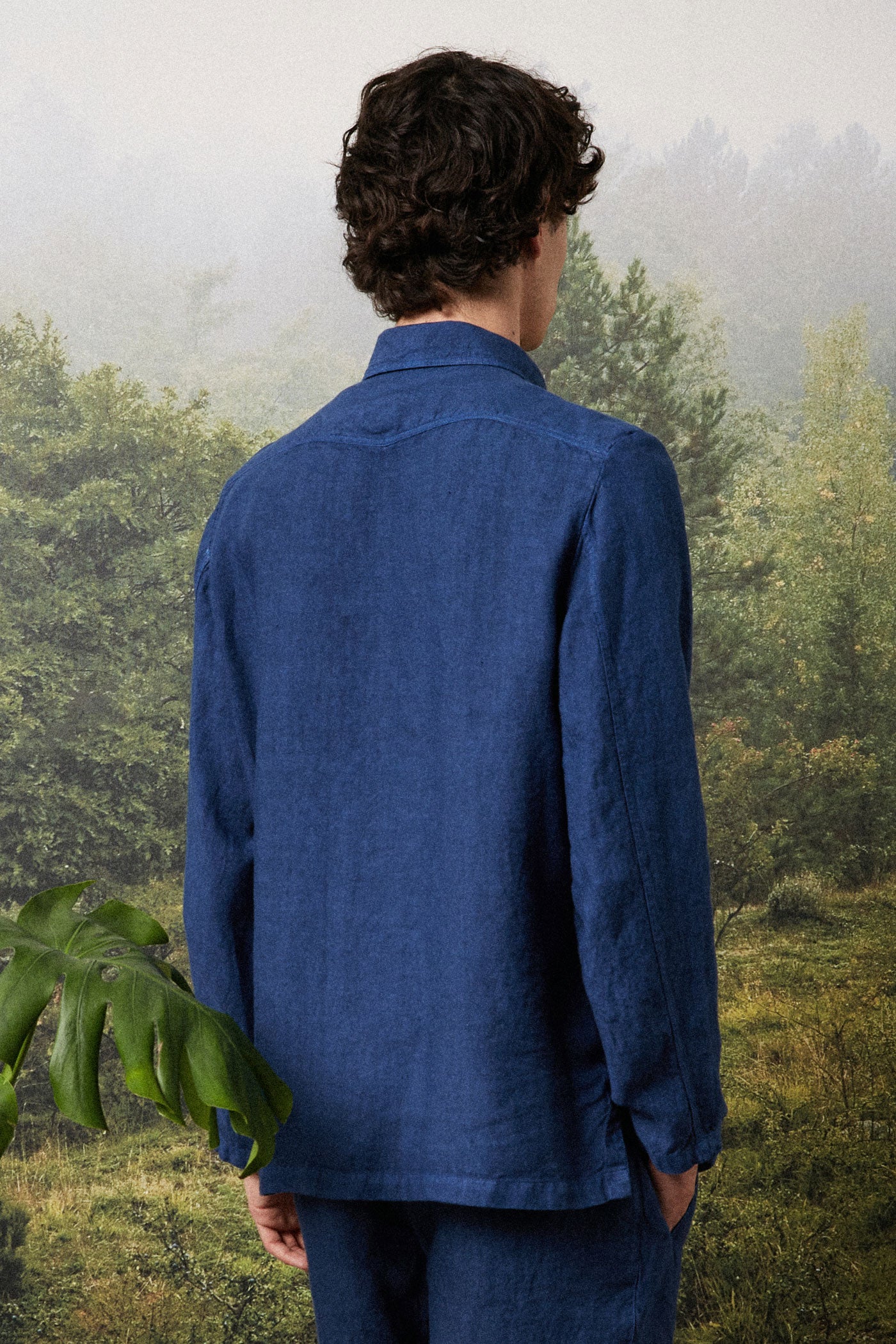 FLORIDA - Linen overshirt - blue massaua – Massimo Alba